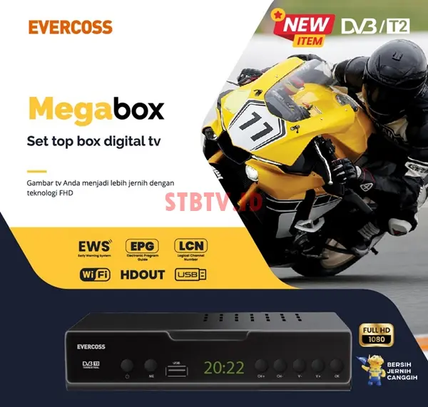 Review STB Evercoss Mega Box Max DVB-T2 New Lengkap