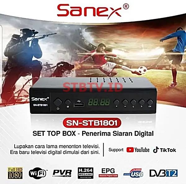 Review Set Top Box Sanex SN-STB 1801 Receiver TV Digital